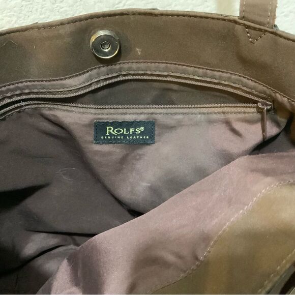 Vintage Rolfs Genuine Leather Shoulder Handbag Burgundy - Picture 2 of 15